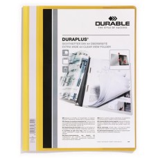 Gyorsfűző, A4, széles, panorámás, DURABLE "DURAPLUS®", sárga