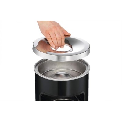 Tűzálló szemetes, kerek, hamutartóval, DURABLE "Safe", fekete