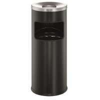 Tűzálló szemetes, kerek, hamutartóval, DURABLE "Safe", fekete