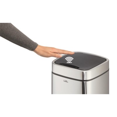 Szemetes, 21 l, szenzoros tetővel, DURABLE "NO TOUCH", ezüst