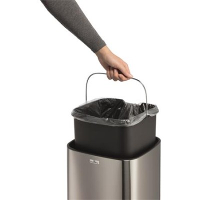 Szemetes, 21 l, szenzoros tetővel, DURABLE "NO TOUCH", ezüst