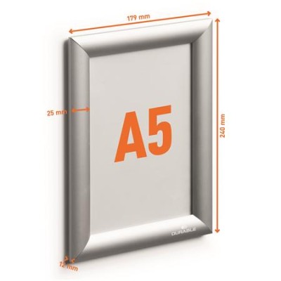 Posztertábla, fali, A5, alumínium keret, DURABLE