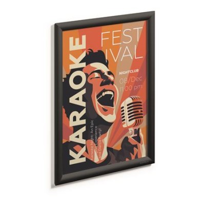 Posztertábla, fali, A3, alumínium keret, DURABLE, fekete