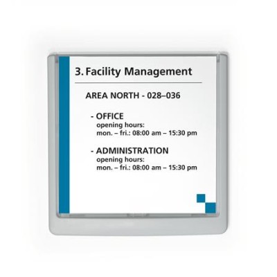 Információs tábla, 149x148,5 mm, DURABLE "CLICK SIGN", fehér
