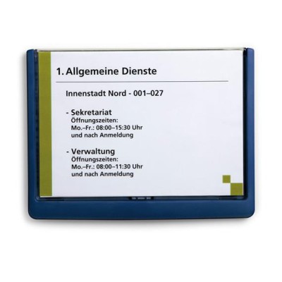 Információs tábla, 148,5x210 mm, DURABLE "CLICK SIGN", kék