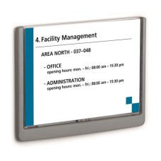 Információs tábla, 210x148,5 mm, DURABLE "CLICK SIGN", szürke