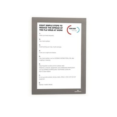 Infokeret, A5, öntapadó háttal, mágneses előlappal, DURABLE "DURAFRAME", ezüst-ezüst
