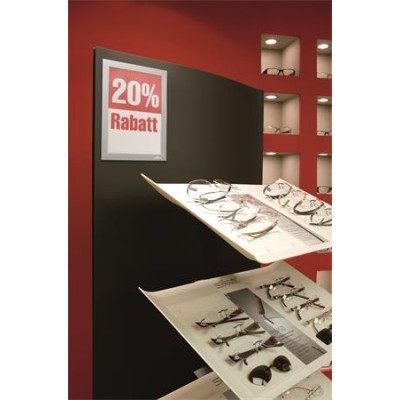 Infokeret, A5, öntapadó háttal, mágneses előlappal, DURABLE "DURAFRAME", ezüst-ezüst