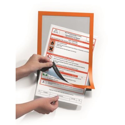 Infokeret, A4, öntapadó háttal, DURABLE "DURAFRAME®", narancssárga