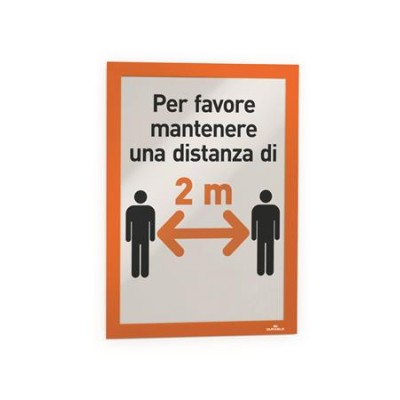 Infokeret, A4, öntapadó háttal, DURABLE "DURAFRAME®", narancssárga