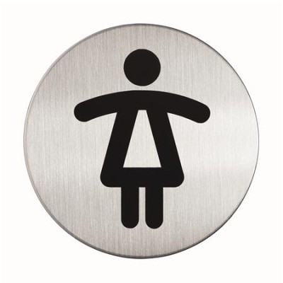 Információs tábla, rozsdamentes acél, DURABLE "Női WC"