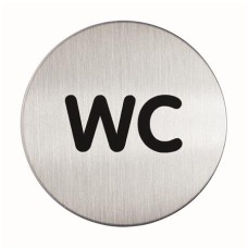 Információs tábla, rozsdamentes acél, DURABLE "WC"