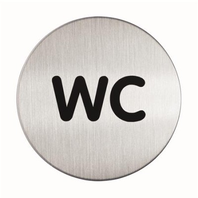 Információs tábla, rozsdamentes acél, DURABLE "WC"