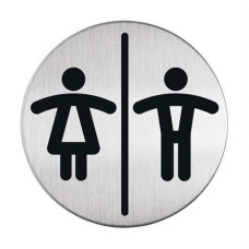 Információs tábla, rozsdamentes acél, DURABLE "Női-Férfi WC"