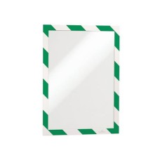 Infokeret, A4, öntapadó háttal, DURABLE "DURAFRAME SECURITY", zöld-fehér