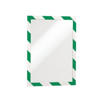 Infokeret, A4, öntapadó háttal, DURABLE "DURAFRAME SECURITY", zöld-fehér