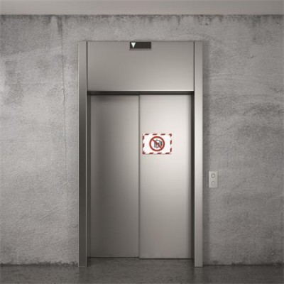 Infokeret, A4, öntapadó háttal, DURABLE "DURAFRAME SECURITY", piros-fehér
