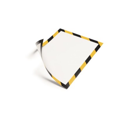 Infokeret, A4, mágneses, DURABLE "DURAFRAME® MAGNETIC SECURITY", sárga-fekete