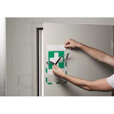Infokeret, A4, mágneses, DURABLE "DURAFRAME® MAGNETIC SECURITY", zöld-fehér