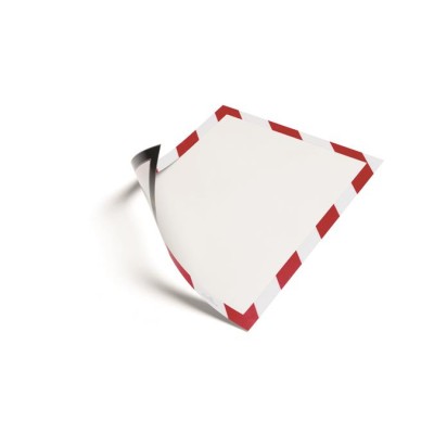 Infokeret, A4, mágneses, DURABLE "DURAFRAME® MAGNETIC SECURITY", piros-fehér