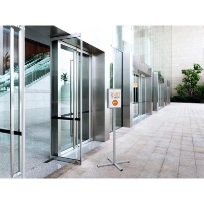 Padlóállvány, kültéri, A4, DURABLE "INFO STAND", antracit-szürke