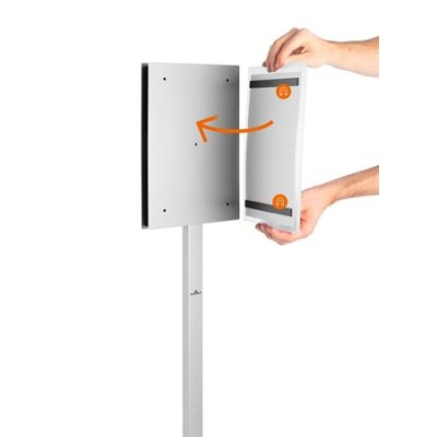 Padlóállvány, kültéri, A4, DURABLE "INFO STAND", antracit-szürke