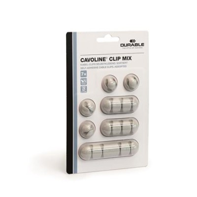 Kábelrendező tappancs, öntapadó, DURABLE "CAVOLINE® Clip mix", szürke