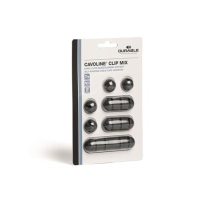 Kábelrendező tappancs, öntapadó, DURABLE "CAVOLINE® Clip mix", szürke