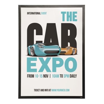 Infokeret, 70x100 cm, DURABLE "DURAFRAME POSTER", fekete