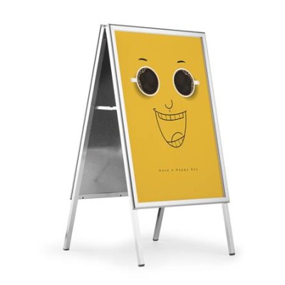 Megállító tábla, poszteres, A1, DURABLE "Fold Outdoor", ezüst