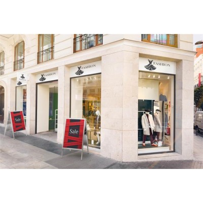 Megállító tábla, poszteres, A1, DURABLE "Fold Outdoor", ezüst