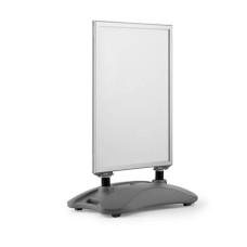 Megállító tábla, poszteres, talppal, A1, DURABLE "Heavy Base Outdoor", ezüst