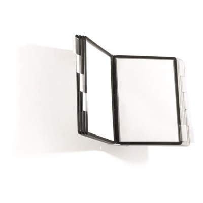 Bemutatótábla tartó, fali, 10 db bemutatótáblával, DURABLE "SHERPA WALL", szürke