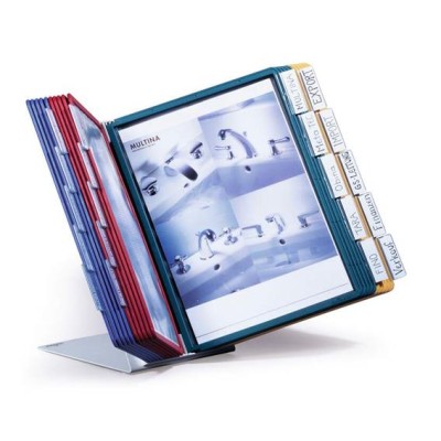 Bemutatótábla tartó, asztali, 20 db bemutatótáblával, DURABLE "VARIO®", vegyes színek