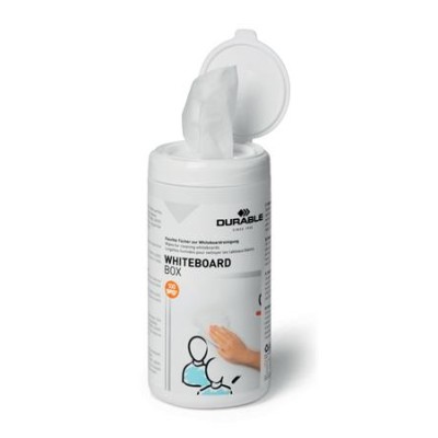 Tisztítókendő, 100 db, DURABLE "WHITEBOARD BOX 100"