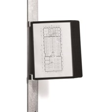 Bemutatótábla tartó, fali, mágneses, 10 db bemutatótáblával, DURABLE "VARIO® 10 MAGNET", fekete
