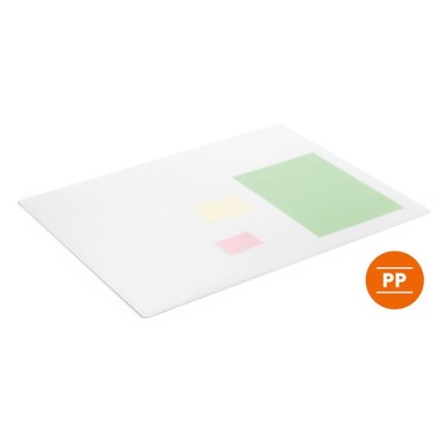 Könyökalátét, lekerekített sarkok, 500x650 mm, PP, DURABLE, áttetsző