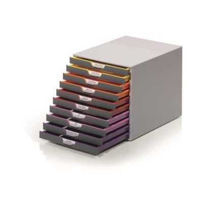 Irattároló, műanyag, 10 fiókos, DURABLE "VARICOLOR® 10", szürke