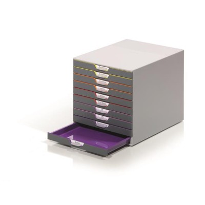 Irattároló, műanyag, 10 fiókos, DURABLE "VARICOLOR® 10", szürke
