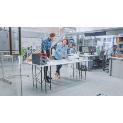 Irattároló, műanyag, 7 fiókos, DURABLE "Idealbox pro 7", piros