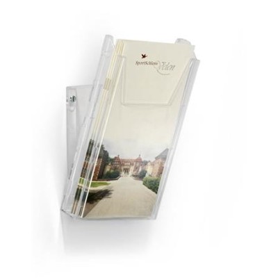 Prospektustartó, asztali és fali, álló, 1/3 A4, DURABLE "COMBIBOXX® M", áttetsző