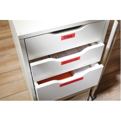 Feliratozógép szalag, 19 mm x 7 m, DYMO "D1", piros-fekete