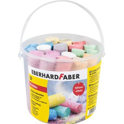 Aszfaltkréta, 20 darabos,  EBERHARD FABER, 6 csillámos szín