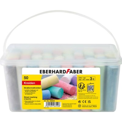 Aszfaltkréta, 50 darabos,  EBERHARD FABER, 8 különböző szín