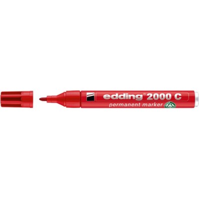 Alkoholos marker, 1,5-3 mm, kúpos, EDDING "2000", piros