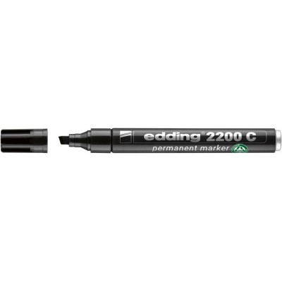 Alkoholos marker, 1-5 mm, vágott, EDDING "2200", fekete
