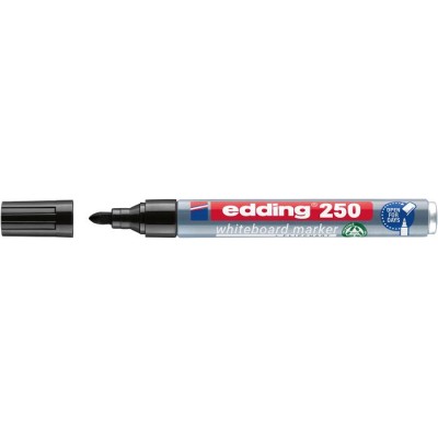 Tábla- és flipchart marker, 1-3 mm, kúpos, EDDING "250", fekete