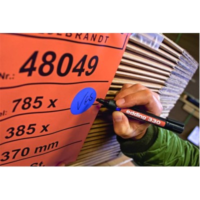 Alkoholos marker, 1-5 mm, vágott, EDDING "330", fekete