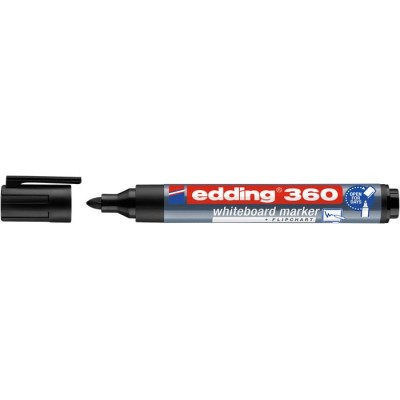 Tábla- és flipchart marker, 1,5-3 mm, kúpos, EDDING "360", fekete