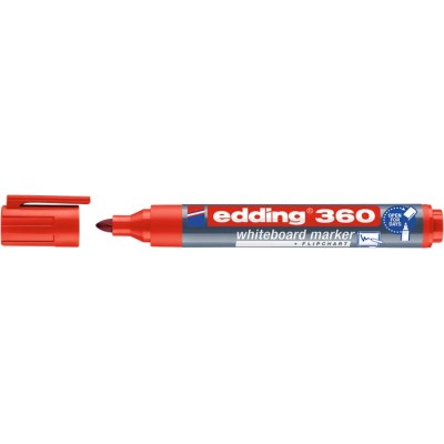 Tábla- és flipchart marker, 1,5-3 mm, kúpos, EDDING "360", piros